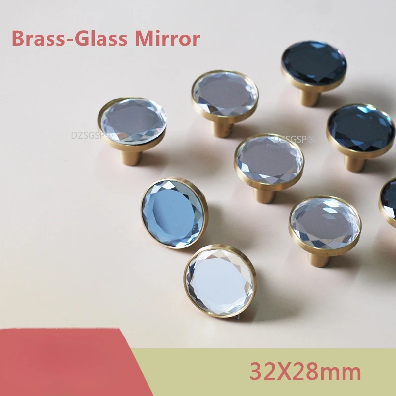 Uue Saabumist! Messing+Klaas Kapp Käepide Decor Mirror Light Luxury Crystal Nupud ja Käepidemed ning Sahtlite PullsFurniture Riistvara