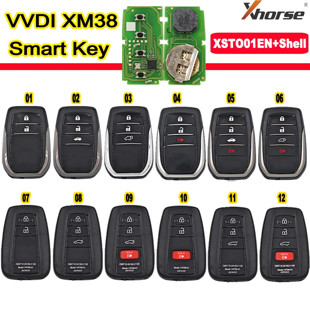XSTO01EN Xhorse VVDI Universaalne Smart Key Toyota XM38 jaoks Lexus XM38 4D 8A 4A Kõik Ühes Lexus Toyota Smart Key Shell