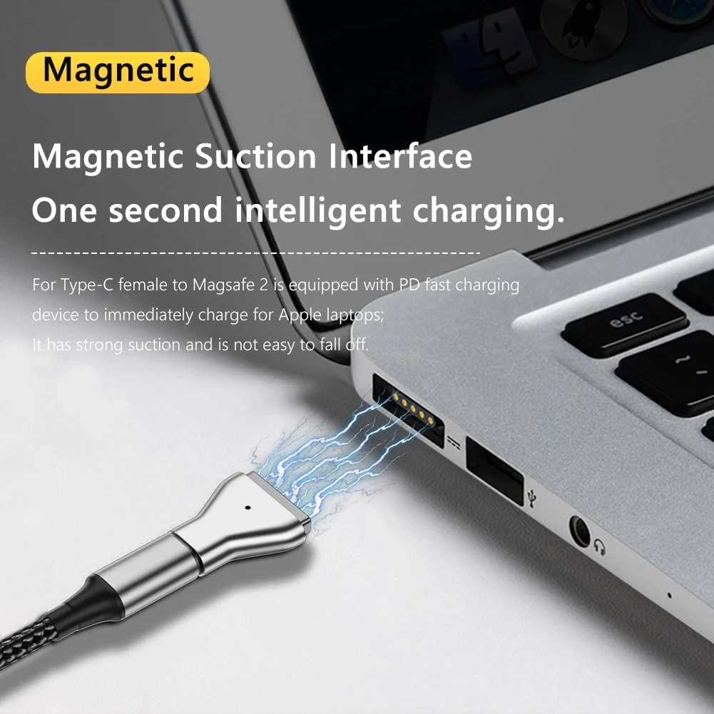 C-tüüpi Magnet-USB-PD Adapter Apple Magsafe 2 MacBook Pro Plug Konverter-USB-C Naissoost Kiire Laadimise Adapter